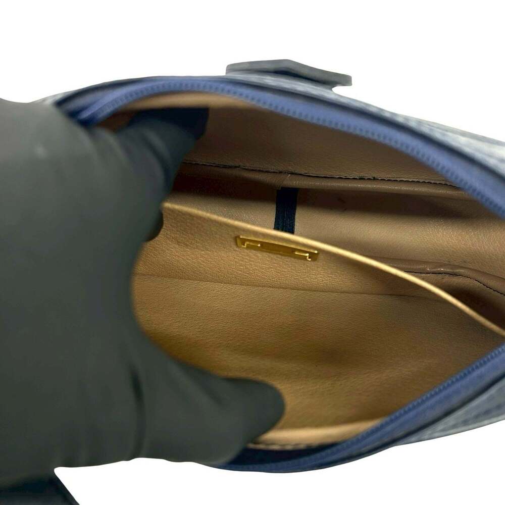 CHRISTIAN DIOR Vintage Blue Leather Trotter Shoulder Bag - Picture 10 of 10